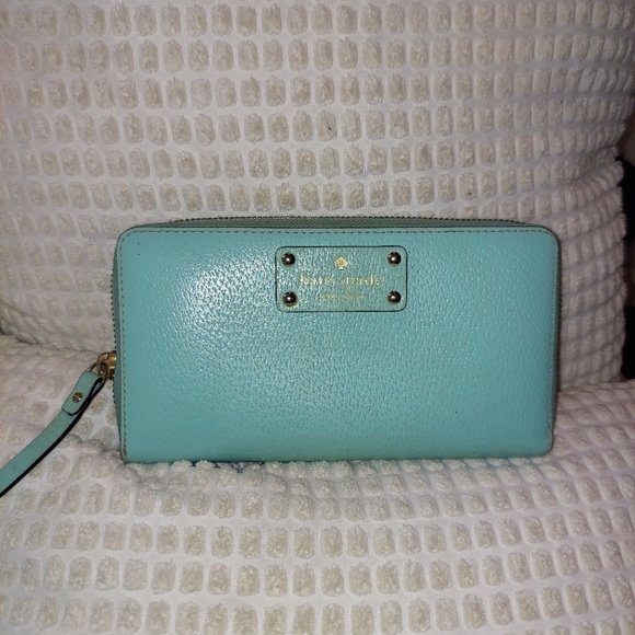 Kate Spade Light Blue Parchment Leather Wallet - Picture 1 of 10